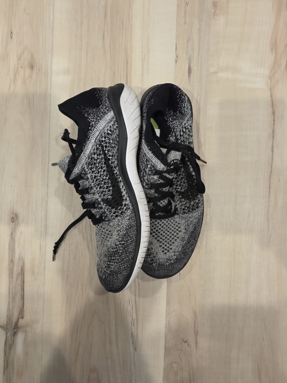 Nike Black and Gray Knit Running Sneakers